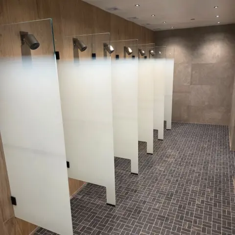 Frosted Shower Partitions